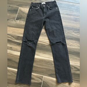 AGOLDE Cherie High Rise Straight in Distortion black pants